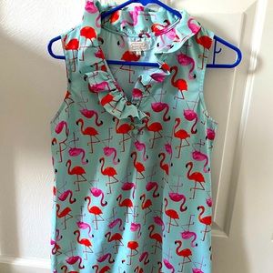 Mud pie Flamingo Print Sleeveless Blouse